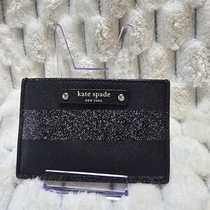 Kate Spade Black Glitter Card Holder